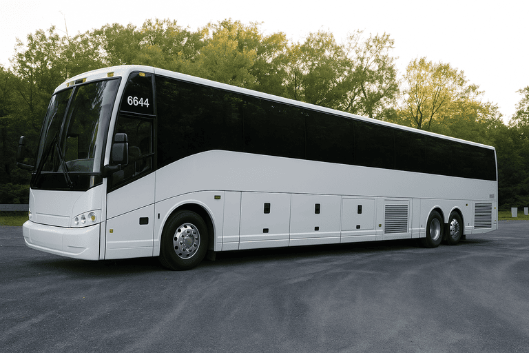 exterior of Charter Bus Rental Waltham coach bus