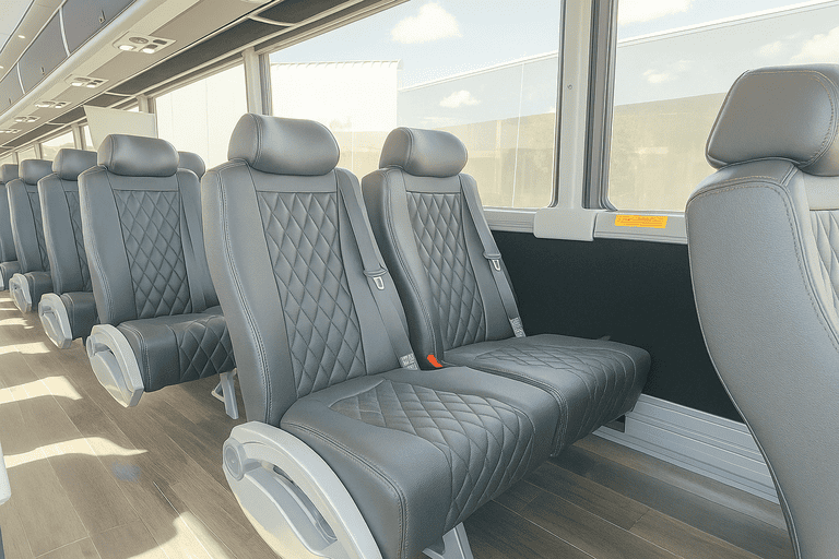 interior of Charter Bus Rental Waltham charter bus